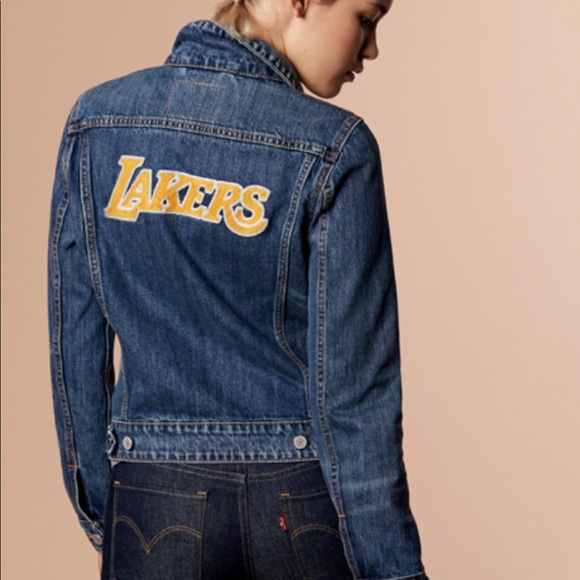 lakers jean jacket